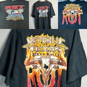 Bundle of 2 Republic of Texas Biker Rally Graphic Tee‎ Motorcycle Club Size XL